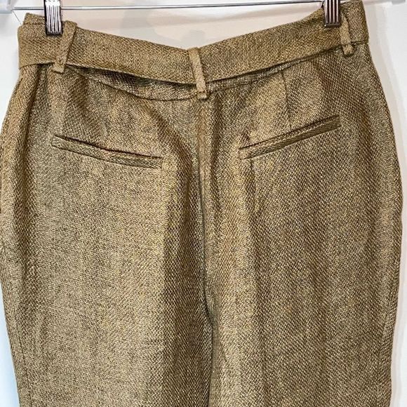 NWT Massimo Dutti Burlap Linen High Waist Pants Womens Sz 8 - Picture 7 of 9